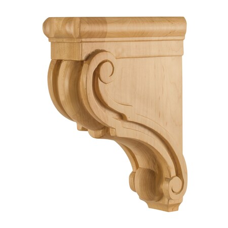 Hardware Resources 3" Wx7"Dx10"H Rubberwood Scrolled Corbel CORF-1-RW